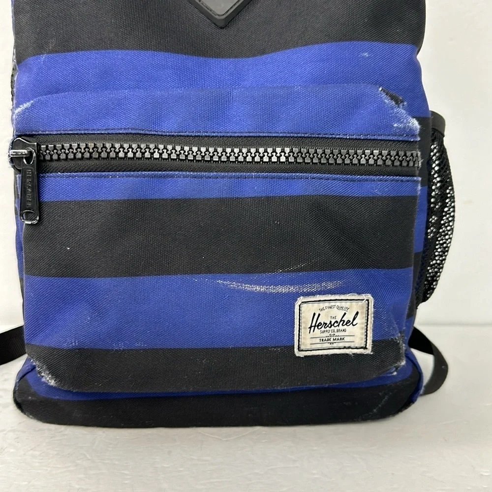 Herschel Kids Heritage Backpack Black/Blue Surf The Web Stripes